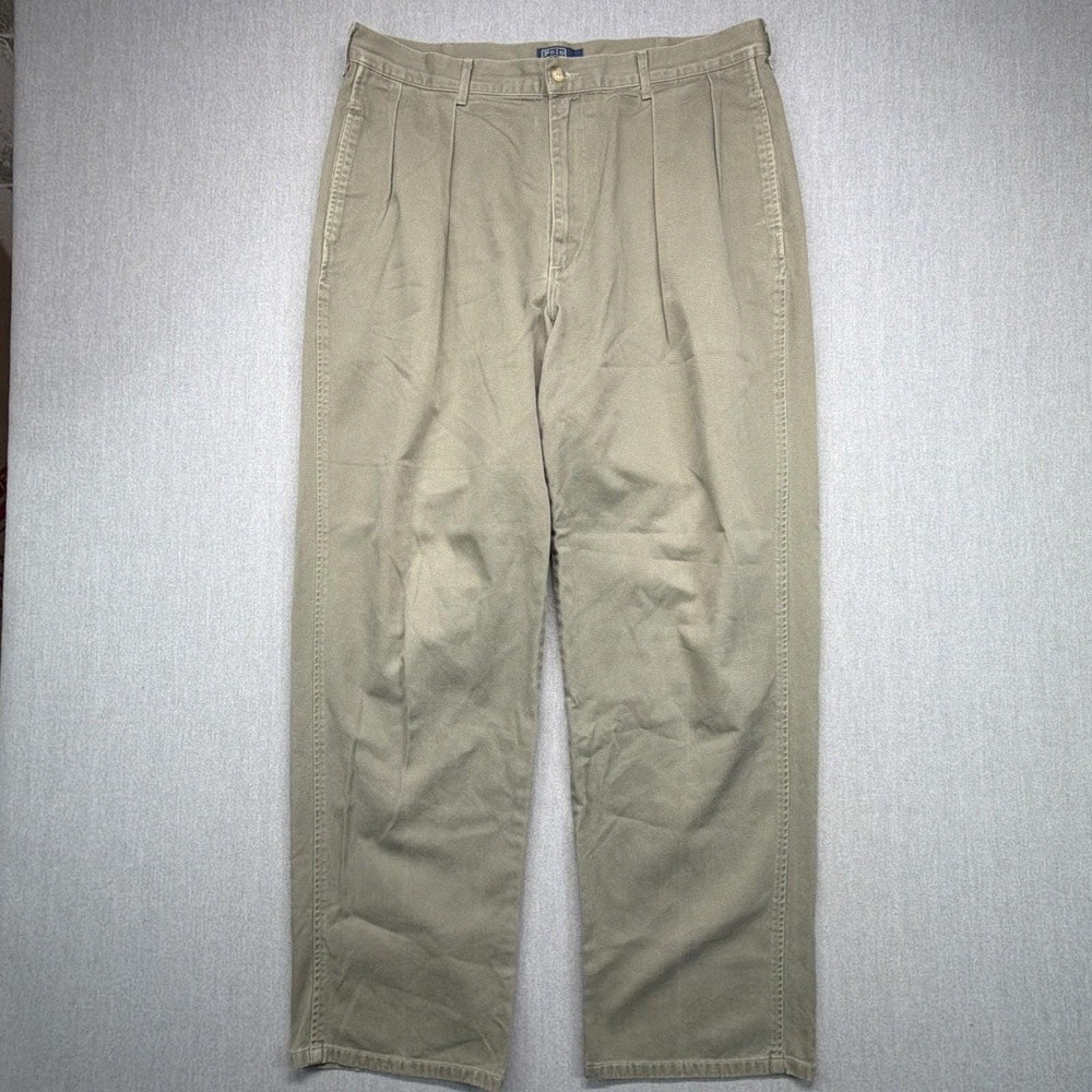 Vintage Polo Ralph Lauren Andrew Pants Men 36x32 (Fits 35x31) Pleated Made USA